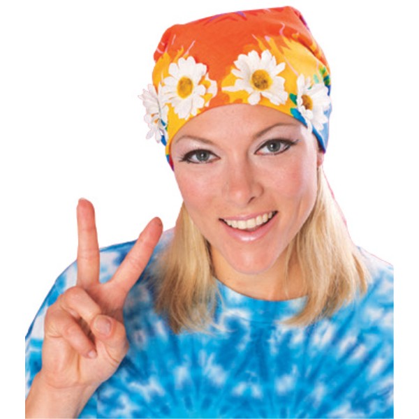 Tie-Dyed 花飾りのあるバンダナ 女性用 コスプレ
