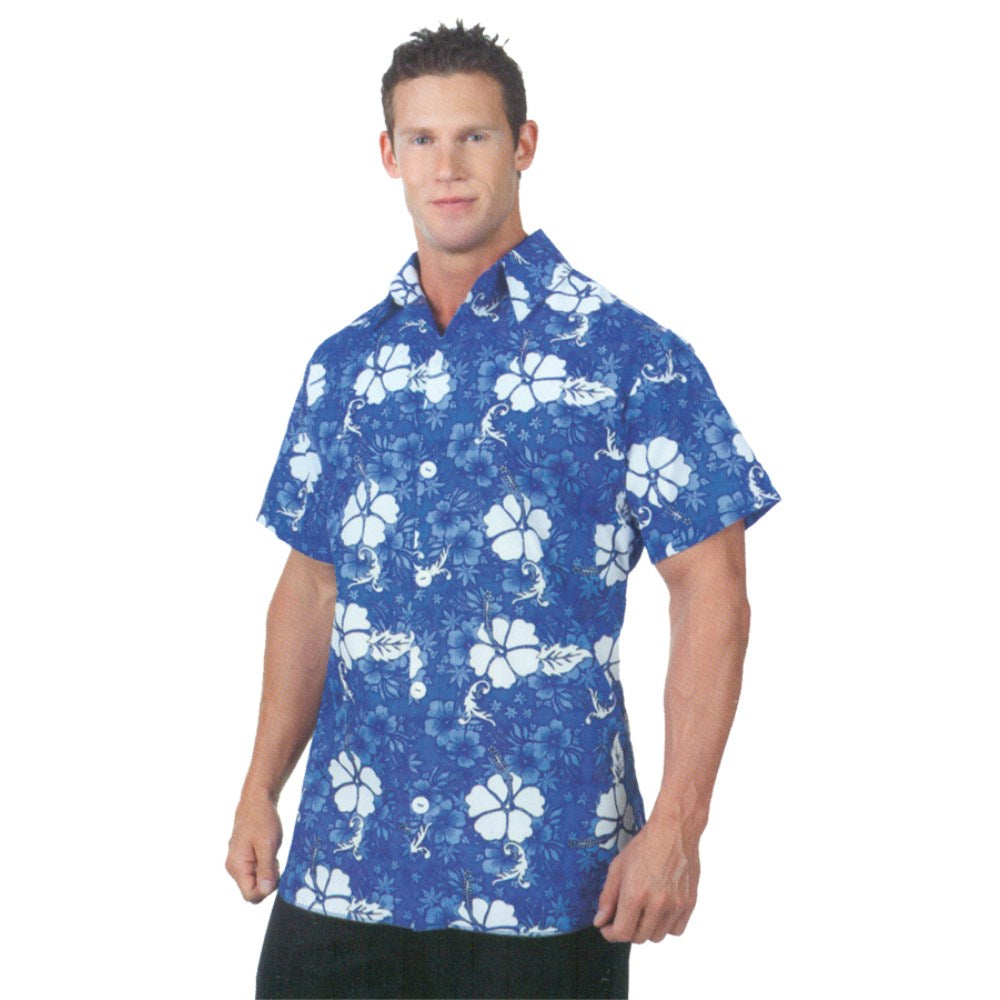 アロハ　衣装、コスチューム　大人男性用　HAWAIIAN SHIRT BLUE ADULT　コスプレ