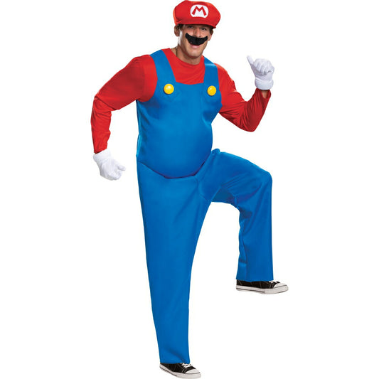 スーパーマリオ　マリオ　衣装、コスチューム　大人男性用　コスプレ　deluxe