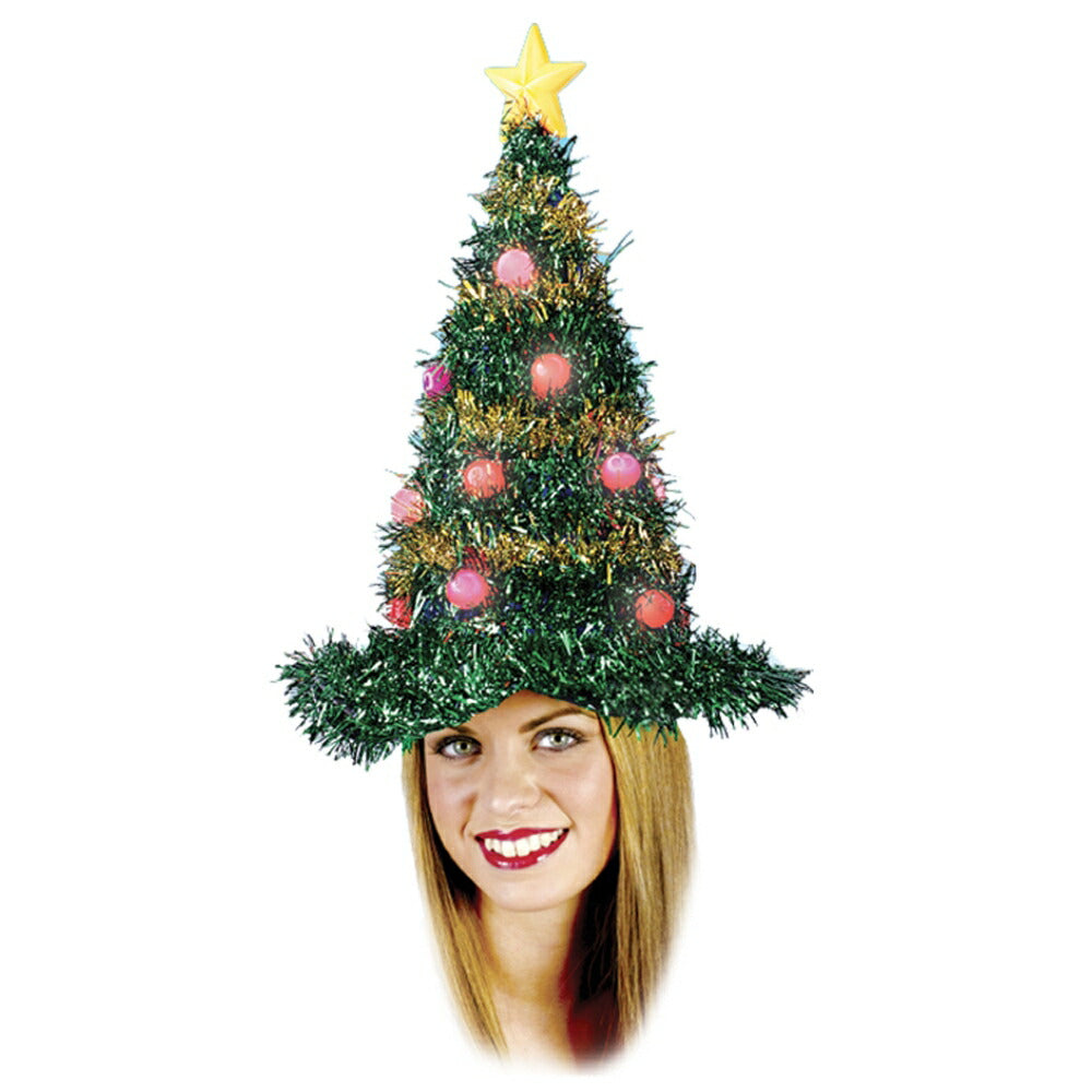クリスマスツリー　ハット、帽子　ライトアップ　コスプレ