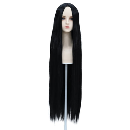 ウィッグ スーパーロング ブラック 黒 コスプレ かつら 大人用 女性用 耐熱 カラー 仮装グッズ aw0019