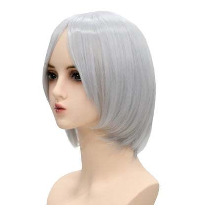 ウィッグ ボブ シルバー 銀 グレー コスプレ かつら 大人用 女性用 耐熱 カラー 仮装グッズ aw0020