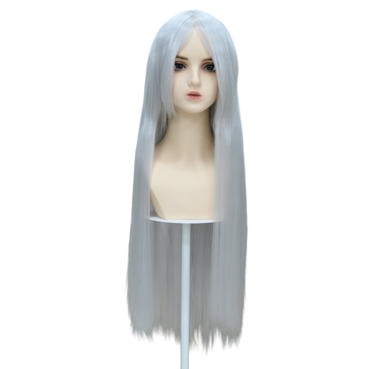 ウィッグ ロング シルバー 銀 グレー コスプレ かつら 大人用 女性用 耐熱 カラー 仮装グッズ aw0030