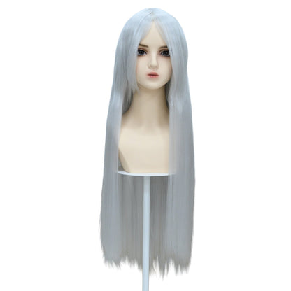 ウィッグ ロング シルバー 銀 グレー コスプレ かつら 大人用 女性用 耐熱 カラー 仮装グッズ aw0030
