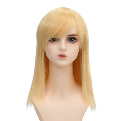 ウィッグ ミディアム ゴールド 金 ブロンド コスプレ かつら 大人用 女性用 耐熱 カラー 仮装グッズ aw0038