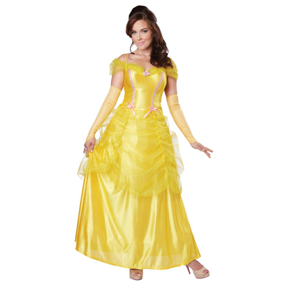 お姫様　ドレス　衣装、コスチューム　大人女性用　黄色　CLASSIC BEAUTY　コスプレ