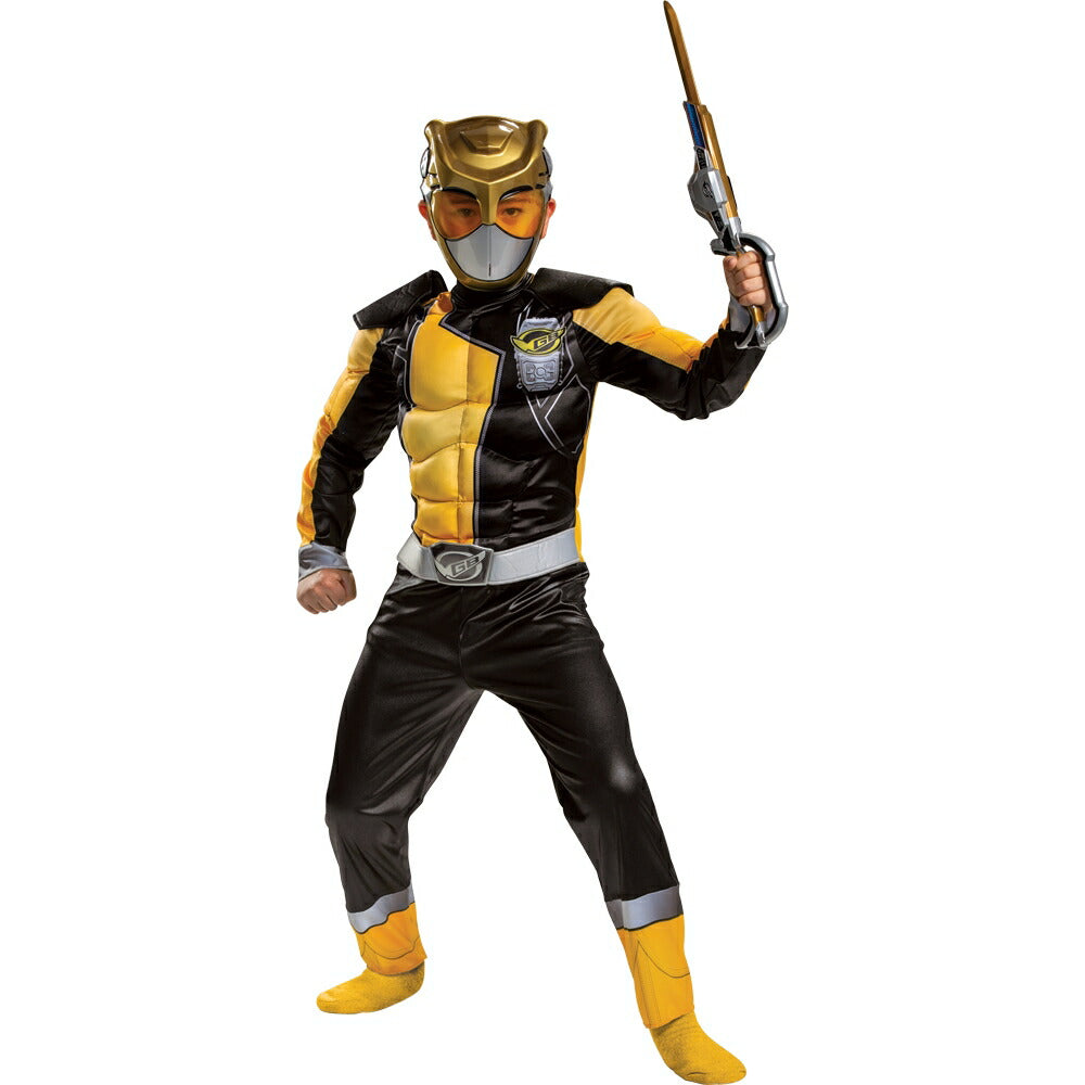 パワーレンジャー　コスチューム　ゴールド　戦隊ヒーロー　子供男性用　Classic　コスプレ衣装　Beast Morphers