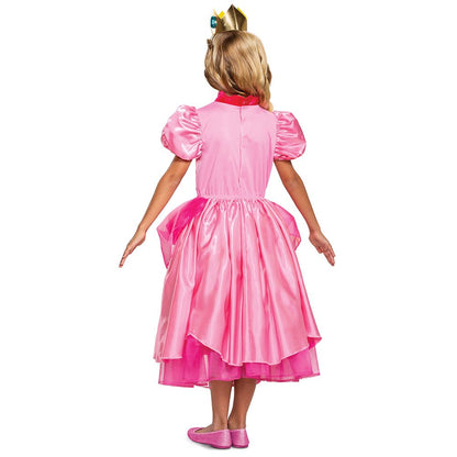 ピーチ姫　コスチューム　スーパーマリオ　ドレス　子供女性用　Deluxe　コスプレ衣装