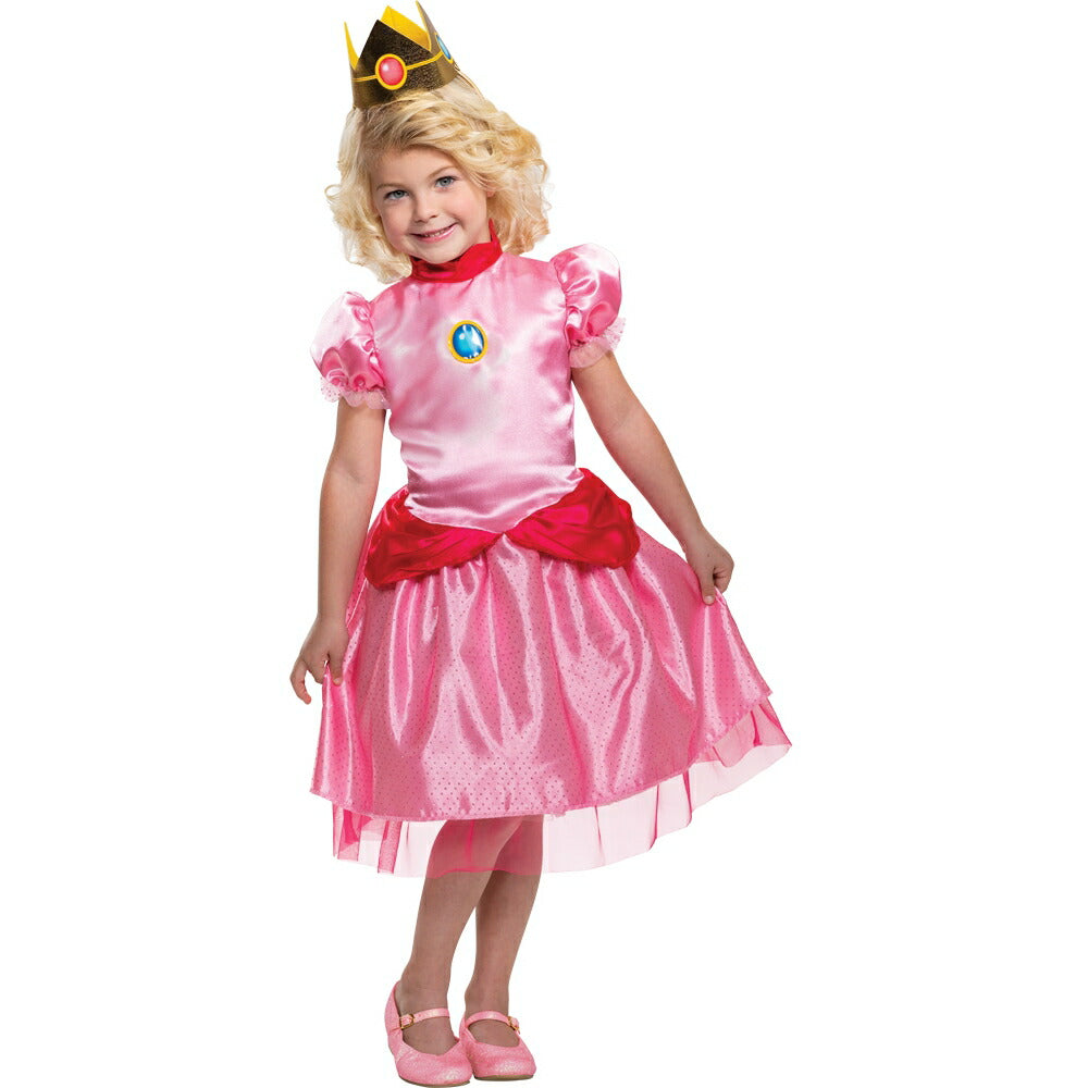ピーチ姫　コスチューム　スーパーマリオ　ドレス　子供女性用　幼児用　コスプレ衣装