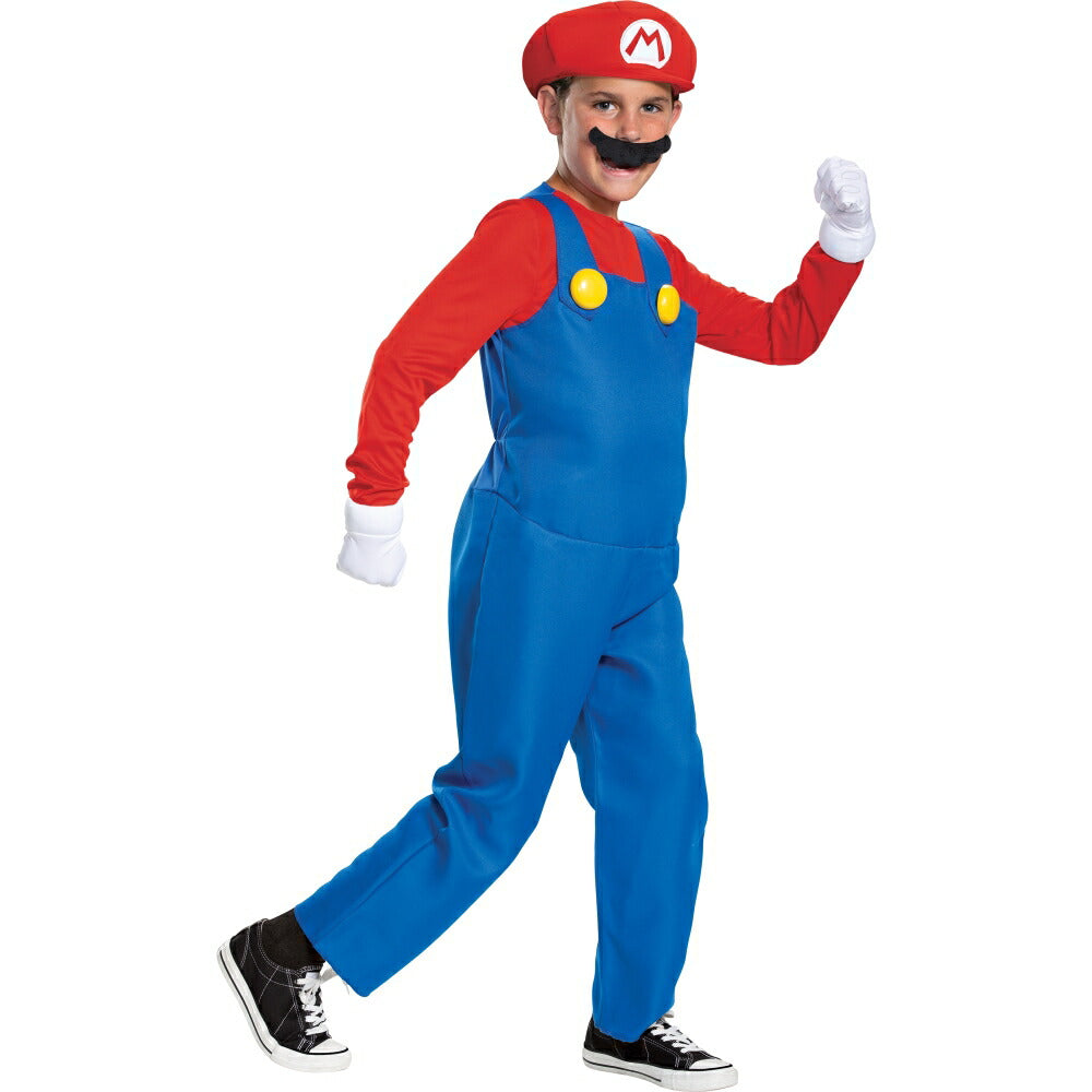 マリオ　コスチューム　スーパーマリオ　子供男性用　deluxe　コスプレ衣装