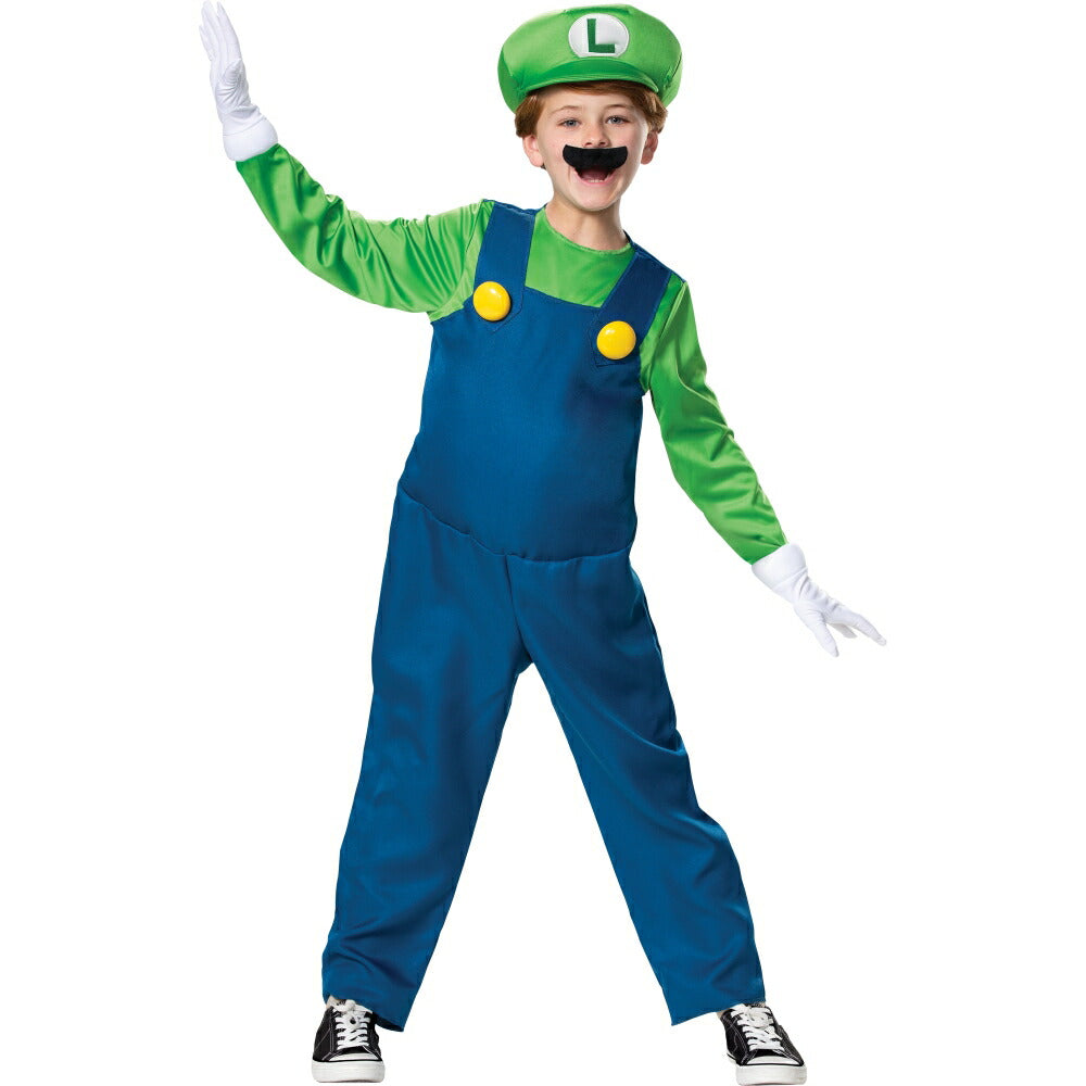 ルイージ　コスチューム　スーパーマリオ　子供男性用　deluxe　コスプレ衣装