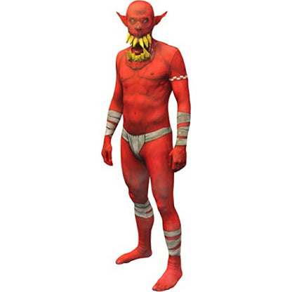 エイリアン　衣装、コスチューム　大人男性用　ホラー　全身タイツ　レッド　MORPH JAW DROPPER RED　コスプレ