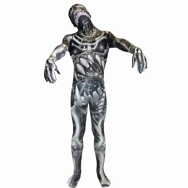 骸骨　衣装、コスチューム　大人男性用　ホラー　全身タイツ　MORPH SKULL N BONES　コスプレ