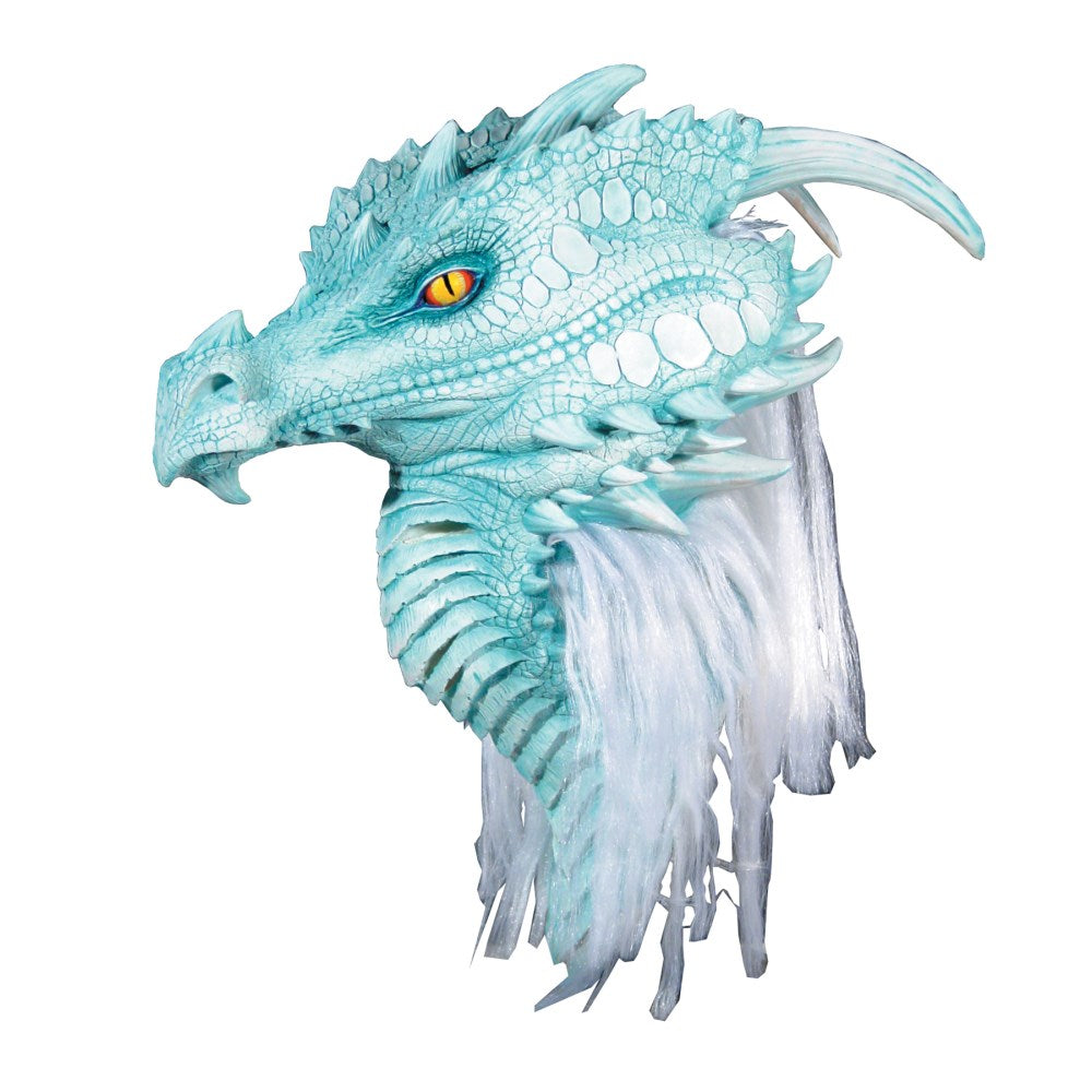 ドラゴン　龍　マスク　大人用　ホワイト/ブルー　たてがみ付き　ARCTIC DRAGON PREMIERE MASK　コスプレ