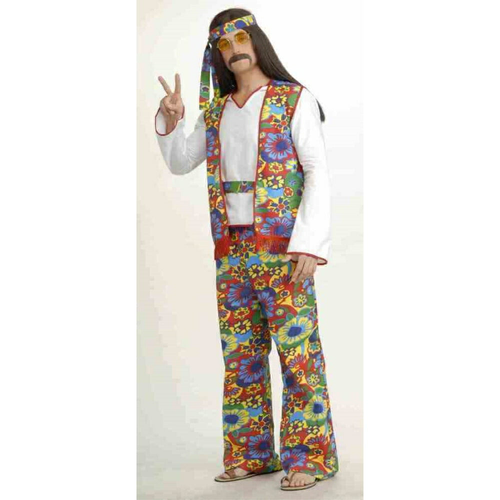 ヒッピー　花柄パンツとベスト　コスチューム　大人男性用　Hippie Dippie Man　コスプレ