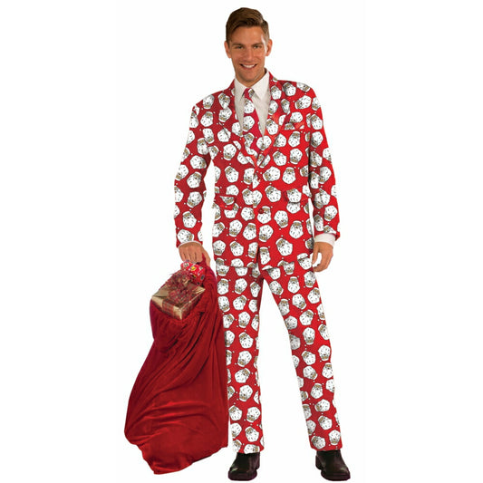 サンタクロース柄スーツ　コスチューム　大人男性用　クリスマス　Santa Suit　コスプレ