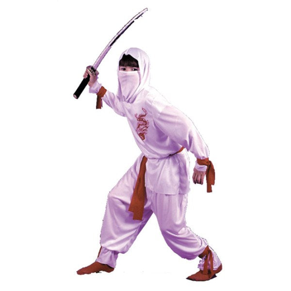 忍者　WHITE　NINJA　和風　白　衣装、コスチューム　子供男性用　コスプレ