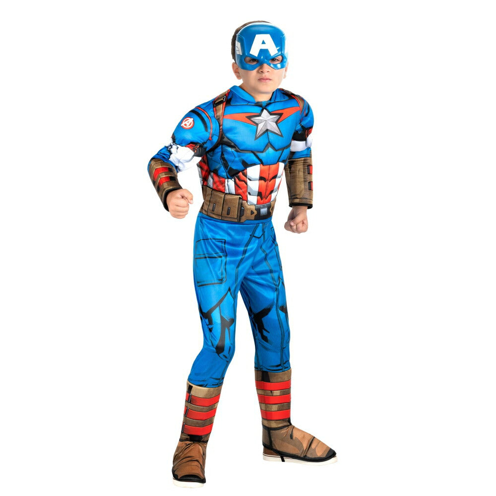 キャプテンアメリカ　コスチューム　マーベル　子供男性用　コスプレ衣装　Qualux