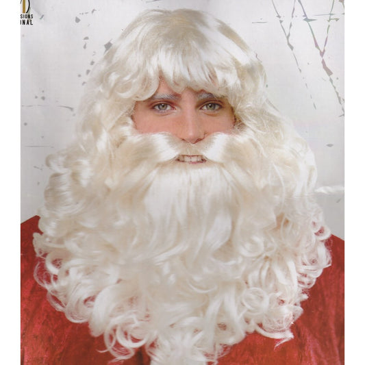 サンタクロース　ウィッグ、かつら　髭　ヒゲ　　BEARD DLX　クリスマス ホワイト　コスプレ
