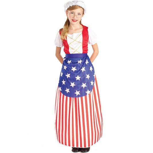 アメリカ　星条旗　衣装、コスチューム　子供女性用　Betsy Ross　コスプレ