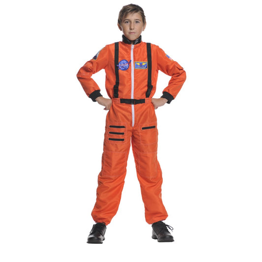 宇宙飛行士　衣装、コスチューム　子供男性用　コスプレ　オレンジ　ASTRONAUT