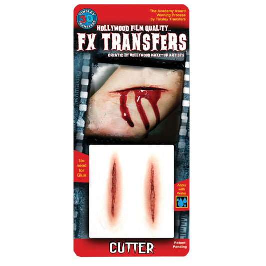 裂けた腕 傷口 　リアルなメイクシール　CUTTER  ホラー 3D FX Transfers　コスプレ