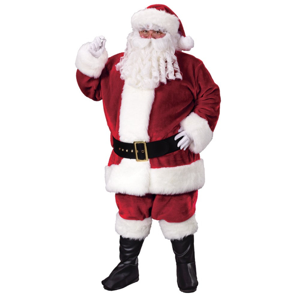 サンタクロース　衣装、コスチューム　大人男性用　クリスマス PREM PLSH CRIMSN　コスプレ