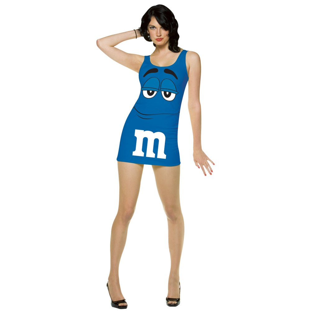 M&M'Sブルーチョコ　衣装、コスチューム　大人女性用　M&M TANK DRESS BLUE ADULT　コスプレ
