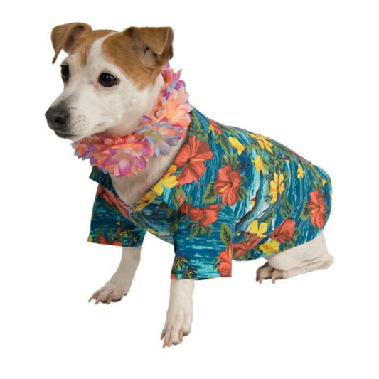 アロハシャツ　ハワイアン　犬用コスチューム　レイ　夏　コスプレ
