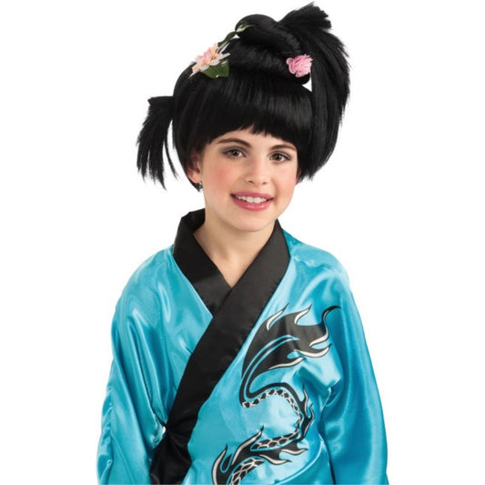 ブラック　アップ　ウィッグ、かつら　子供用　GEISHA WIG　コスプレ