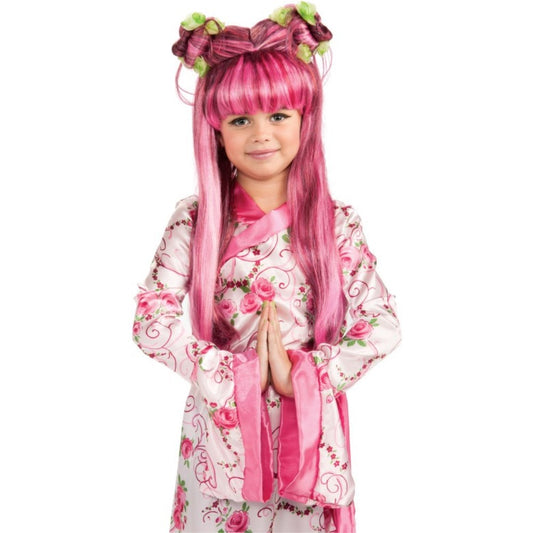 ピンク　ロング　ウィッグ、かつら　子供用　ASIAN PRINCESS WIG　コスプレ