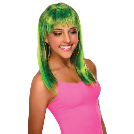 グリーン　ロング　ウィッグ、かつら　大人用　NEON GLAMOROUS  GREEN WIG　コスプレ