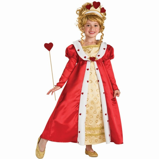 ハートの女王　衣装、コスチューム　子供女性用　レッド　お姫様　RED HEART PRINCESS　コスプレ