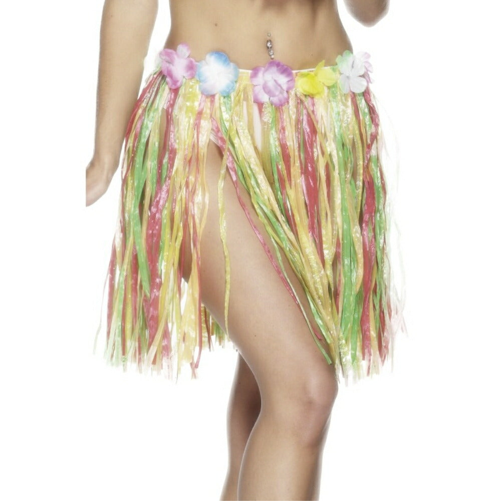 スカート　マルチカラー　フラダンス　ハワイ風　大人女性用　Hawaiian Hula Skirt　コスプレ