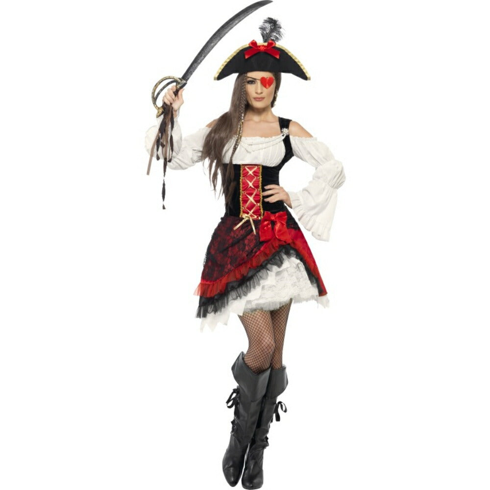 女海賊　赤　衣装、コスチューム　大人女性用　Glamorous Lady Pirate　コスプレ