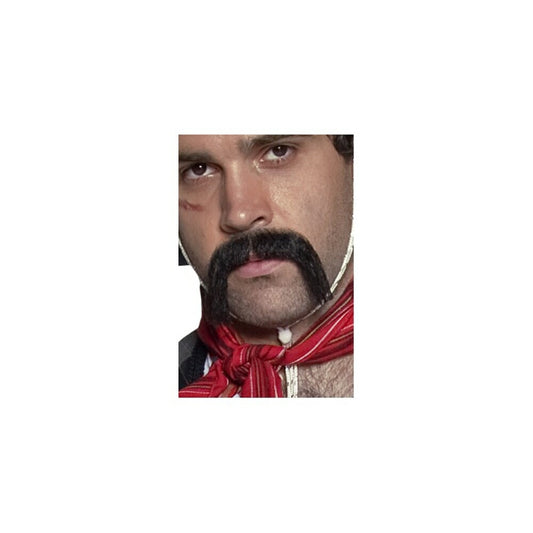 口ひげ　ブラック　メキシコ風　ハンドルバー　大人男性用　Mexican Handlebar Moustache　コスプレ