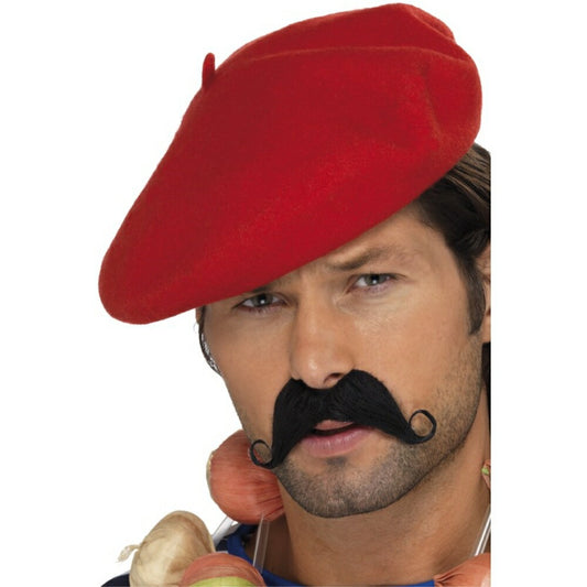 帽子　赤　イタリア風　大人男性用　Beret　コスプレ