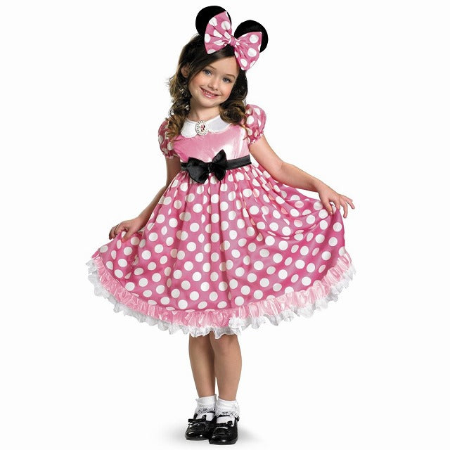 ミニーマウス　ディズニー　衣装、コスチューム　暗闇で光る　子供女性用　Minnie Mouse　コスプレ