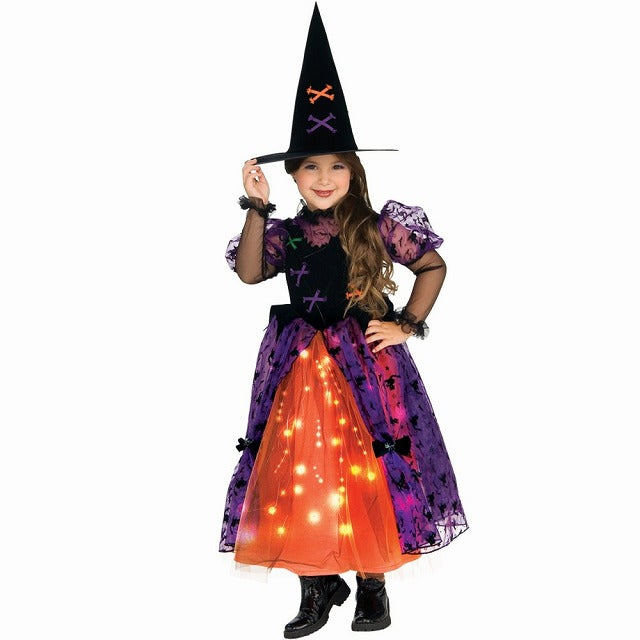 かわいい魔女 衣装、コスチューム 光ファイバー 幼児女性用　コスプレ