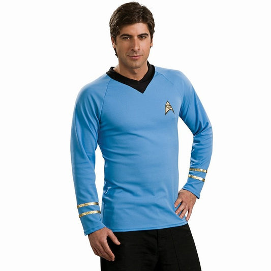 スター・トレック・ブルー・シャツ 衣装、コスチューム デラックス 大人男性用　コスプレ