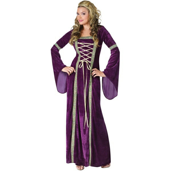 ローマの乙女　ドレス　衣装、コスチューム　大人女性用　ヨーロッパの歴史　パープル　コスプレ