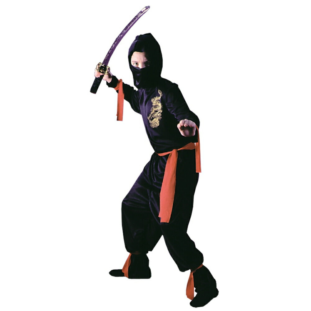 忍者　衣装、コスチューム　子供男性用　和風　BLACK NINJA　コスプレ