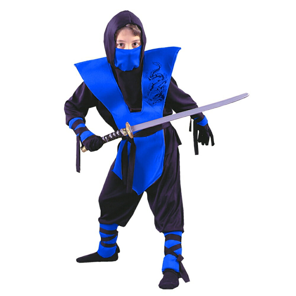 忍者　衣装、コスチューム　子供男性用　和風　NINJA COMPLETE BLUE　コスプレ