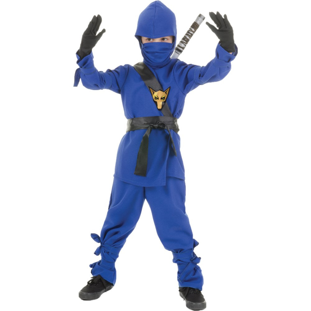 忍者　ブルー　衣装、コスチューム　子供男性用　コスプレ
