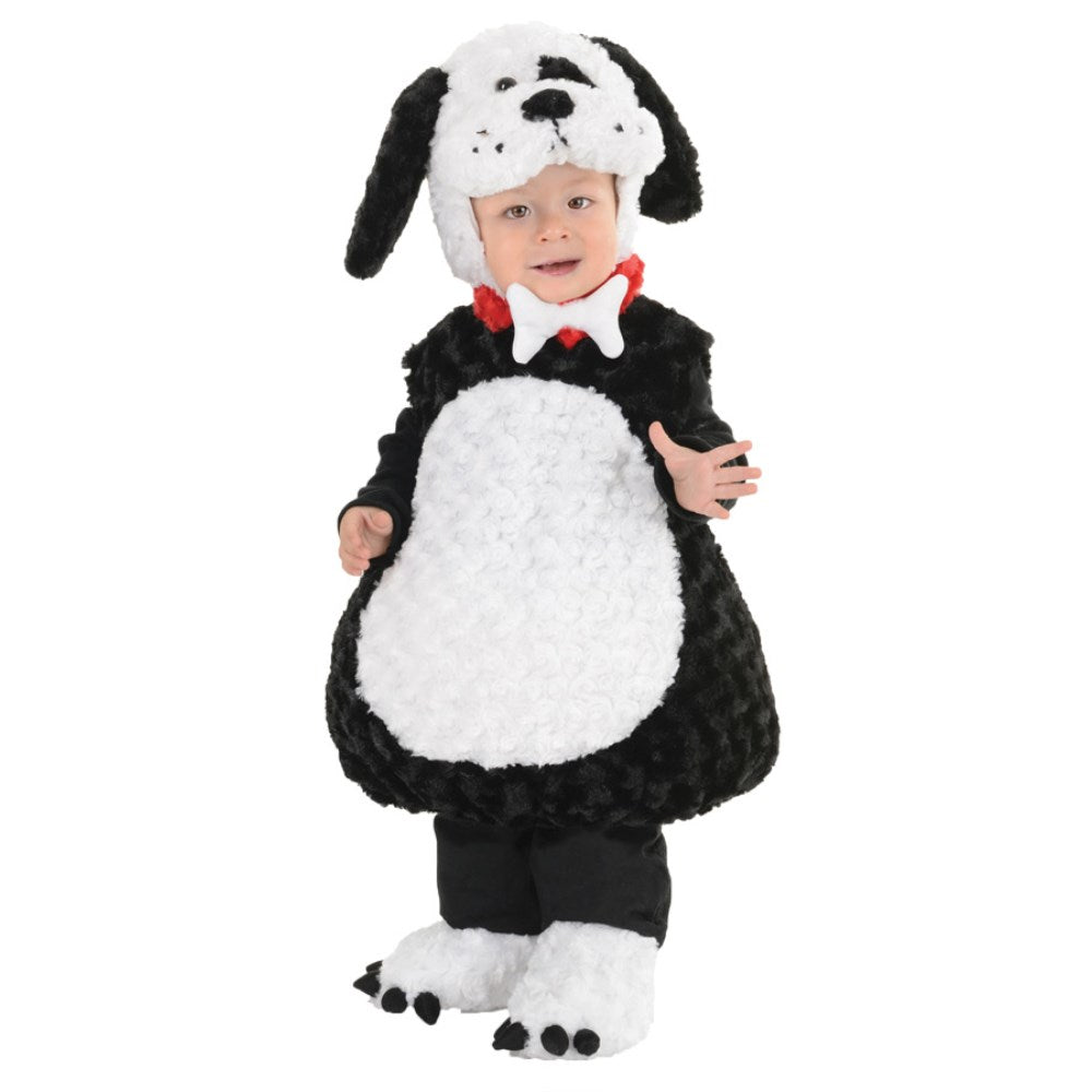 犬　衣装、コスチューム　着ぐるみ　子供男性用　BLACK AND WHITE PUPPY TODDLER　コスプレ