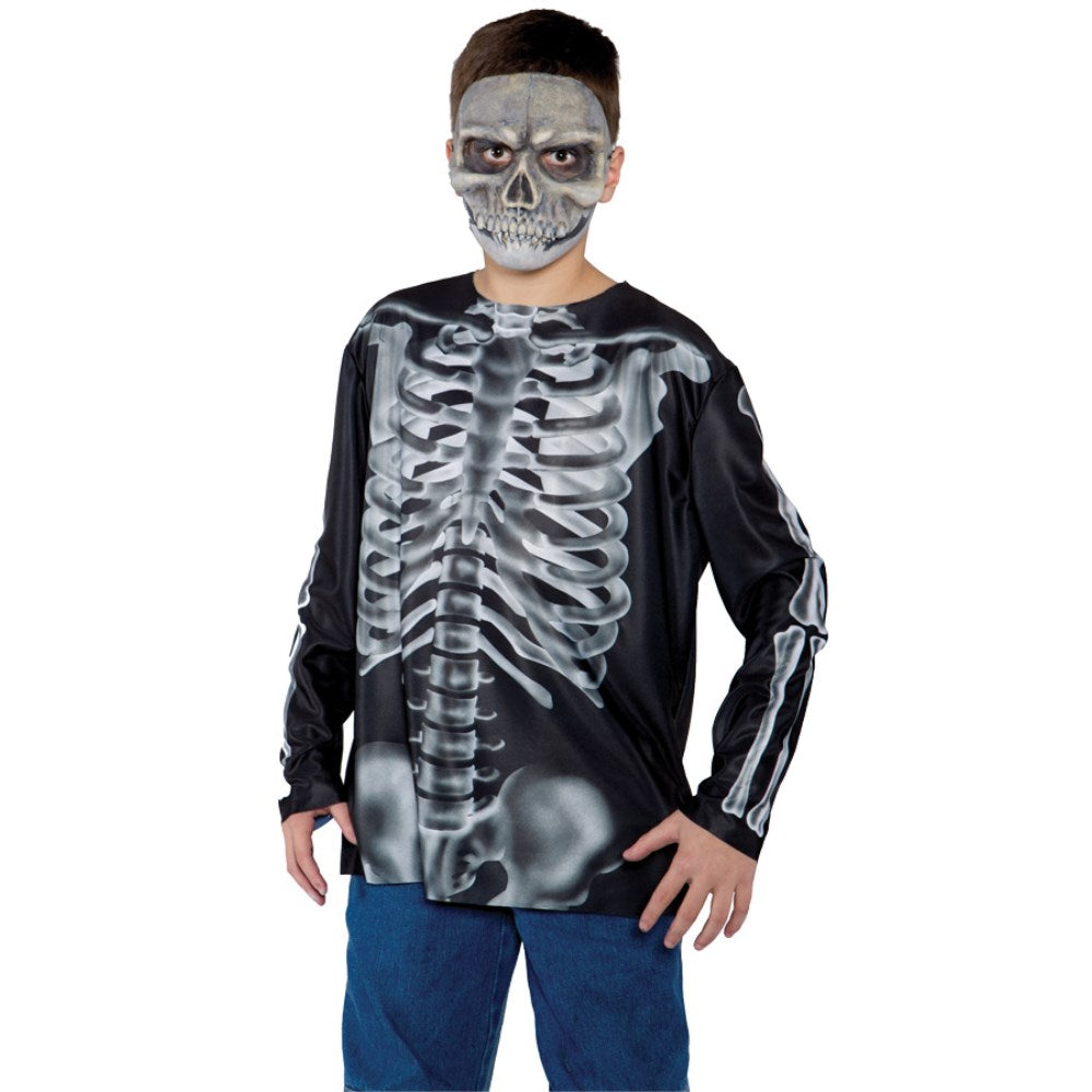 骨格シャツ 衣装、コスチューム 子供男性用 ハロウィン X-RAY CHILD SHIRT　コスプレ