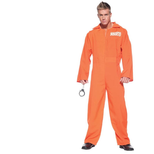 囚人　衣装、コスチューム　大人男性用　ORANGE PRISON JUMPSUIT　コスプレ