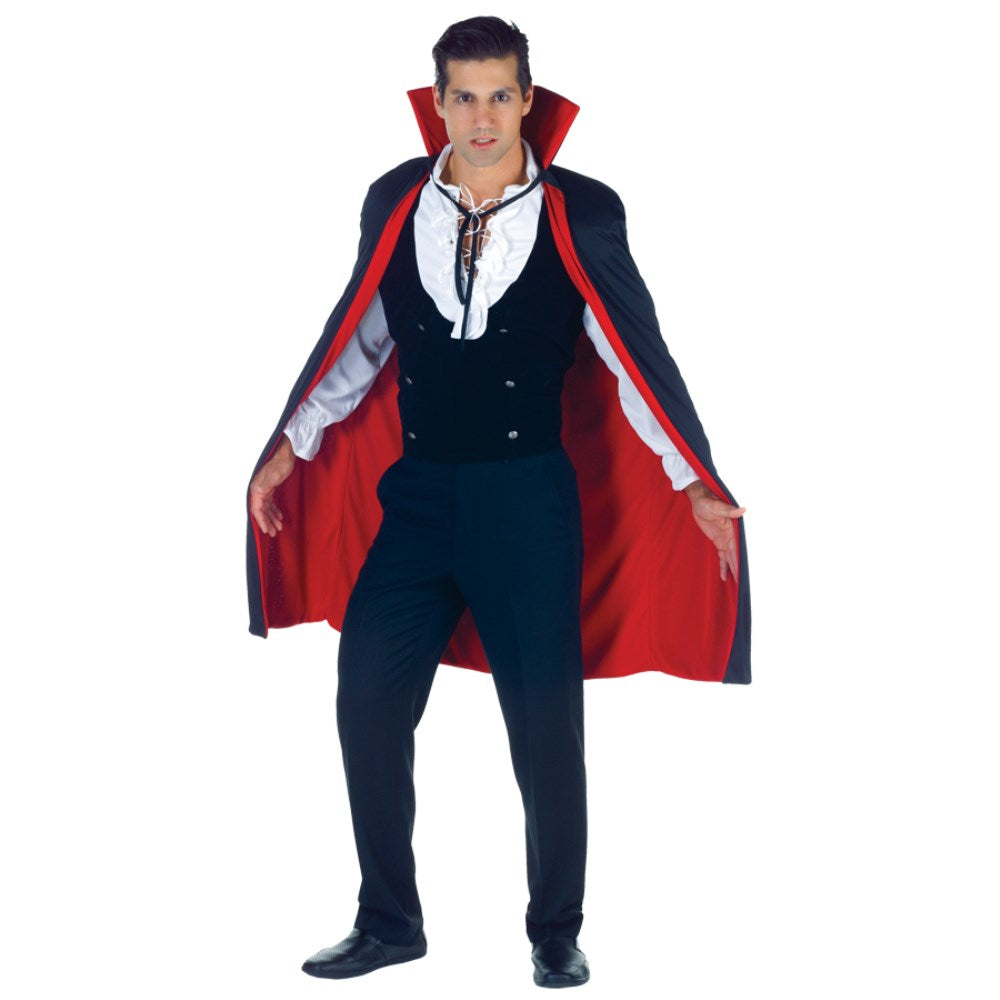 ヴァンパイア　衣装、コスチューム　大人男性用　CAPE BLACK-RED 38 INCH　コスプレ